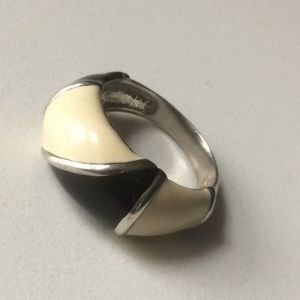 Sterling silver enamel ring